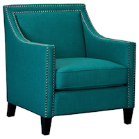 Transitional Accent Chair with Chrome Nails