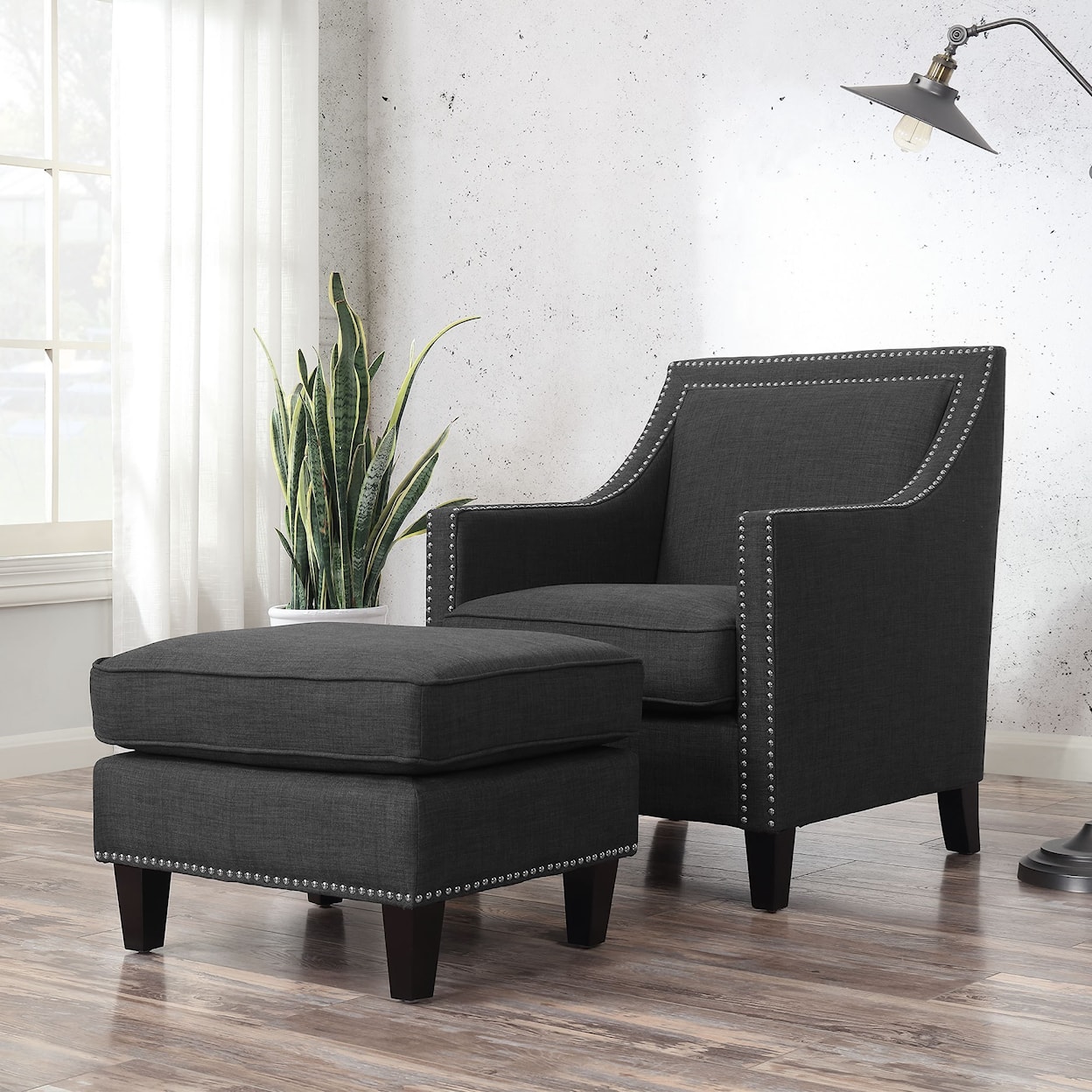 Elements International Erica Ottoman