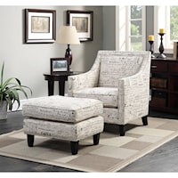 Transitional Chair & Ottoman Set with Nailhead Trim