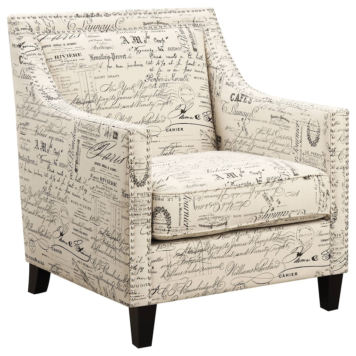 Elements International Erica Chair & Ottoman Set