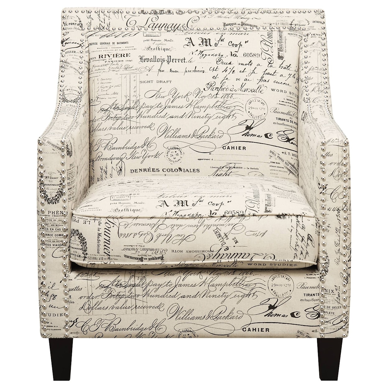 Elements International Erica Chair & Ottoman Set