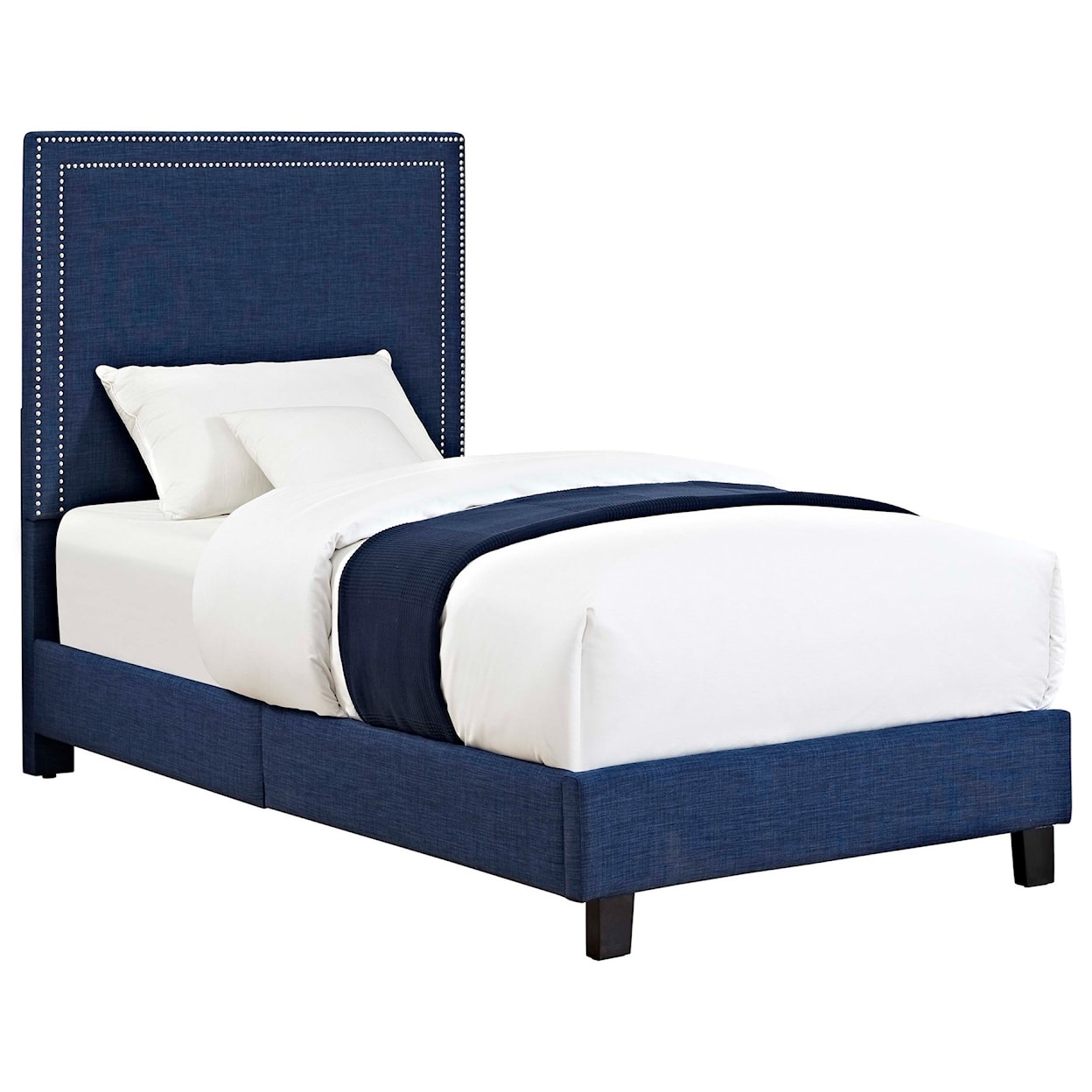 Elements International Erica Upholstered Twin Platform Bed