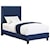 Elements Erica Transitional Upholstered Twin Platform Bed with Nailhead Trim