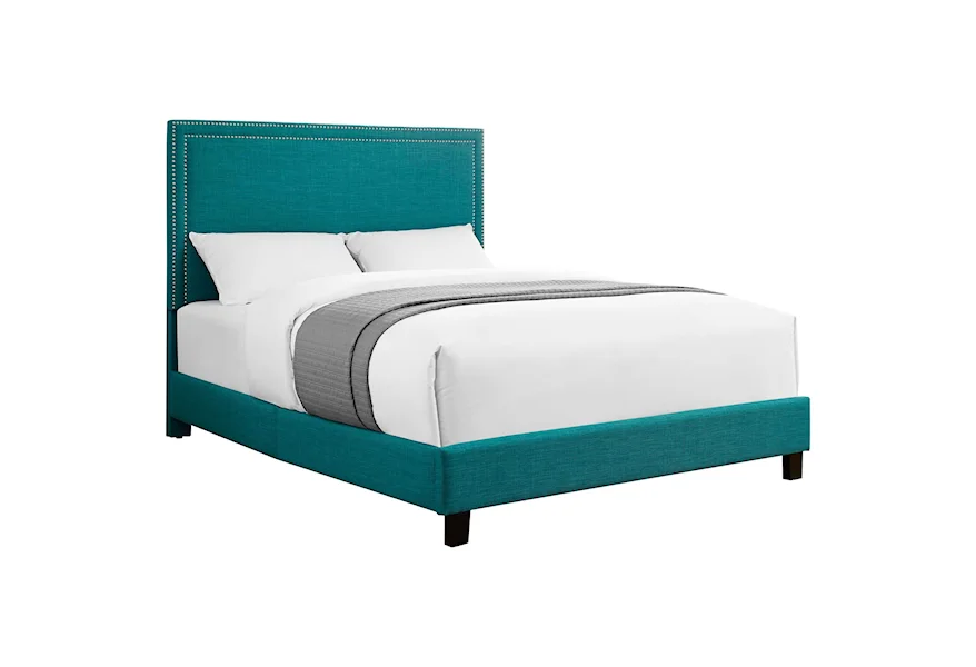 Erica Upholstered Queen Platform Bed by Elements at Royal Furniture