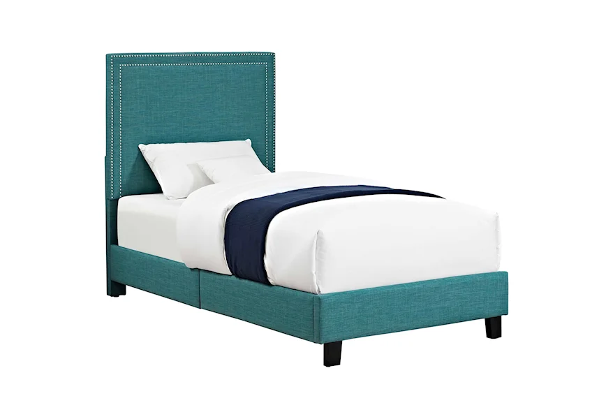Erica Upholstered Twin Platform Bed by Elements at Royal Furniture