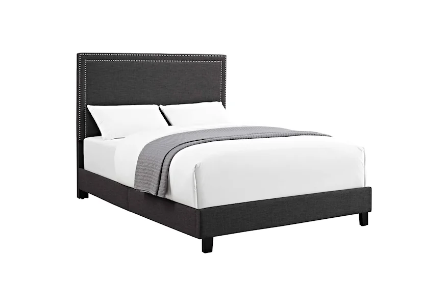 Erica Upholstered Queen Platform Bed by Elements at Royal Furniture