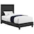 Elements Erica Transitional Upholstered Twin Platform Bed with Nailhead Trim