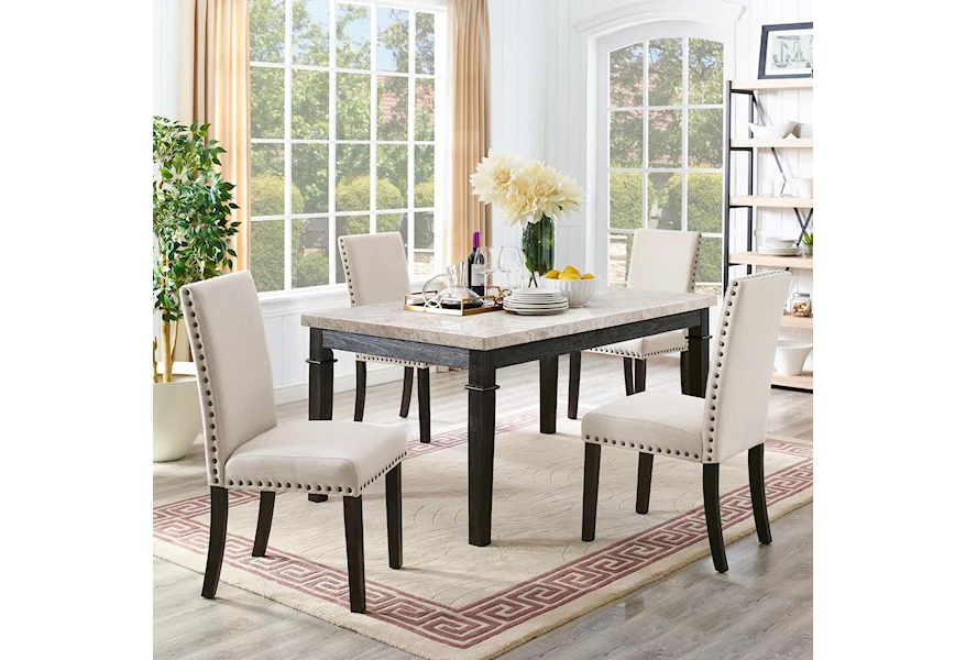 Greystone 5-Piece Dining Set by Elements at Royal Furniture
