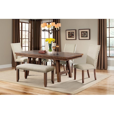 Dining Table and Chair Set with Bench