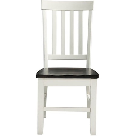 Two-Tone Side Chair with Slat Back