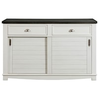 Two-Tone Server with Felt-Lined Drawers and Adjustable Shelves