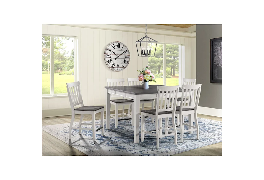 Kayla 7-Piece Counter Height Dining Set by Elements at Royal Furniture
