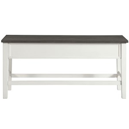 Two Tone Counter Storage Bench w/ Grey Top