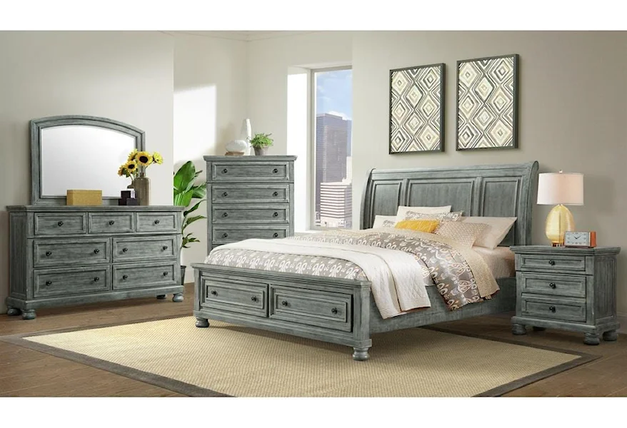 Kingston Grey 5 PC Queen Bedroom Group by Elements at Royal Furniture