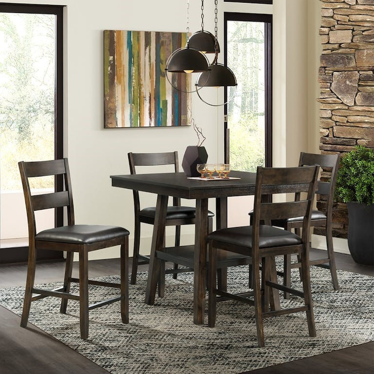 Elements Laredo 5 Piece Counter Height Dining Set