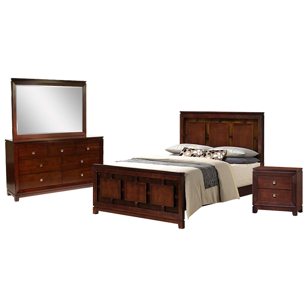 Elements International London 4-Piece Queen Bedroom Set