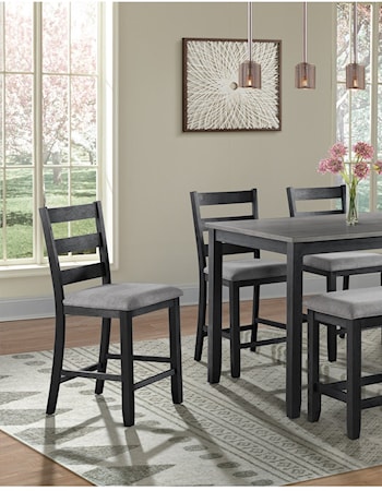 6-Piece Counter Height Dining Set with Bench