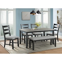 Rustic Dining Table Set with Bench