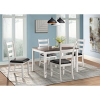 Rustic Dining Table and Chair Set for 4