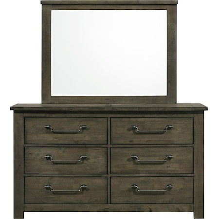 Modern Farmhouse Dresser and Mirror Set