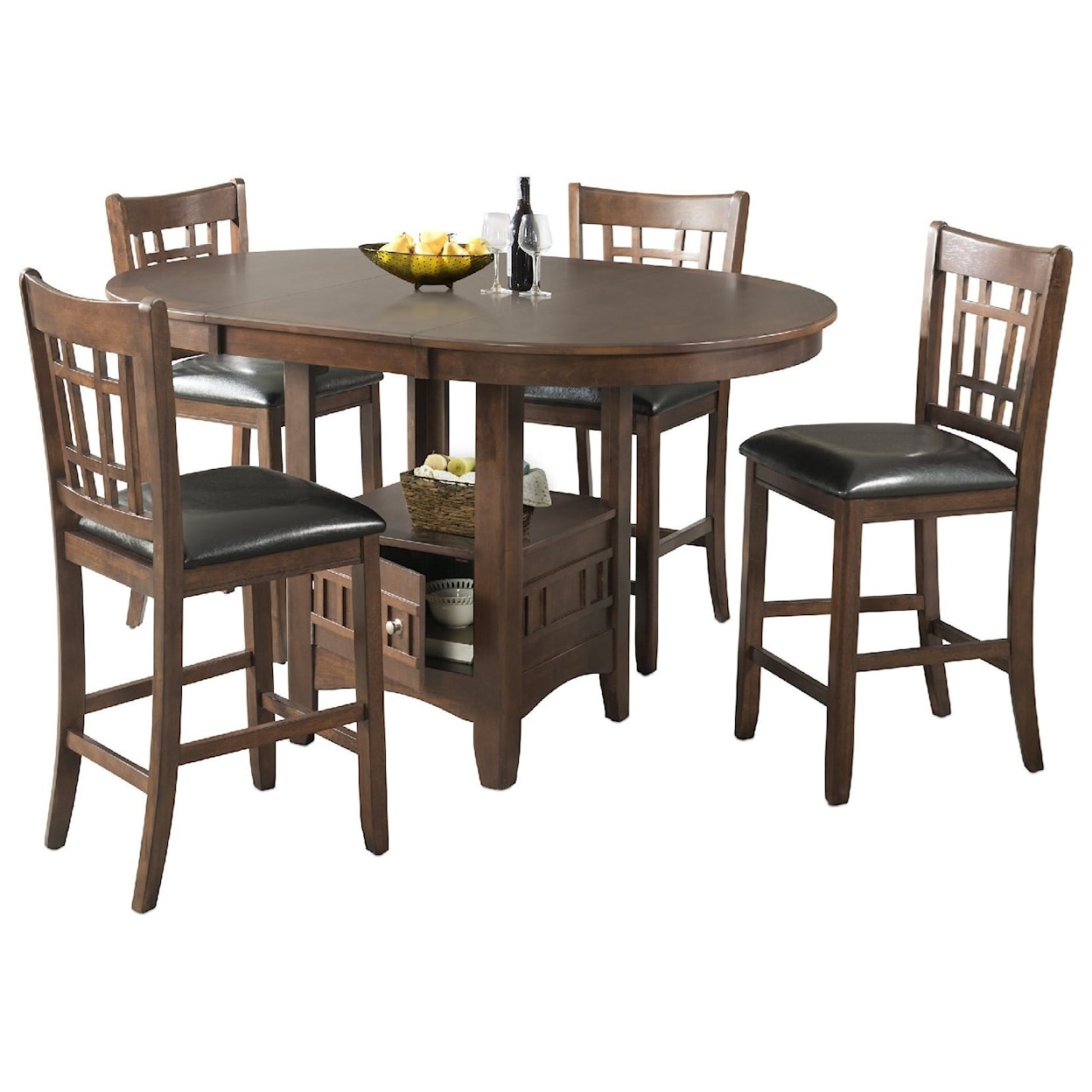 Elements International Max Counter Height Table Set