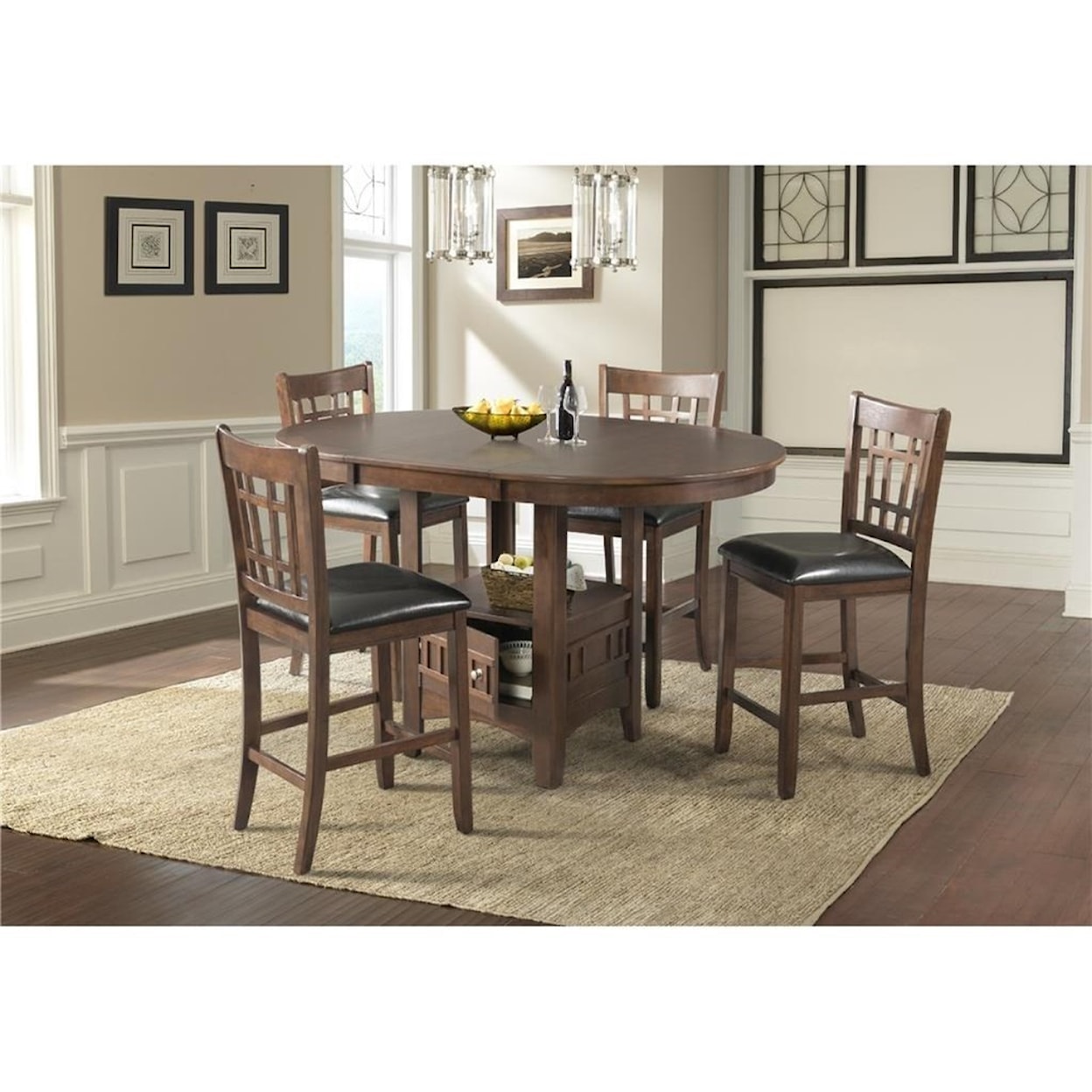 Elements International Max Counter Height Table Set