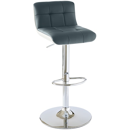 Contemporary Metal Swivel Bar Stool with Upholstered Seat