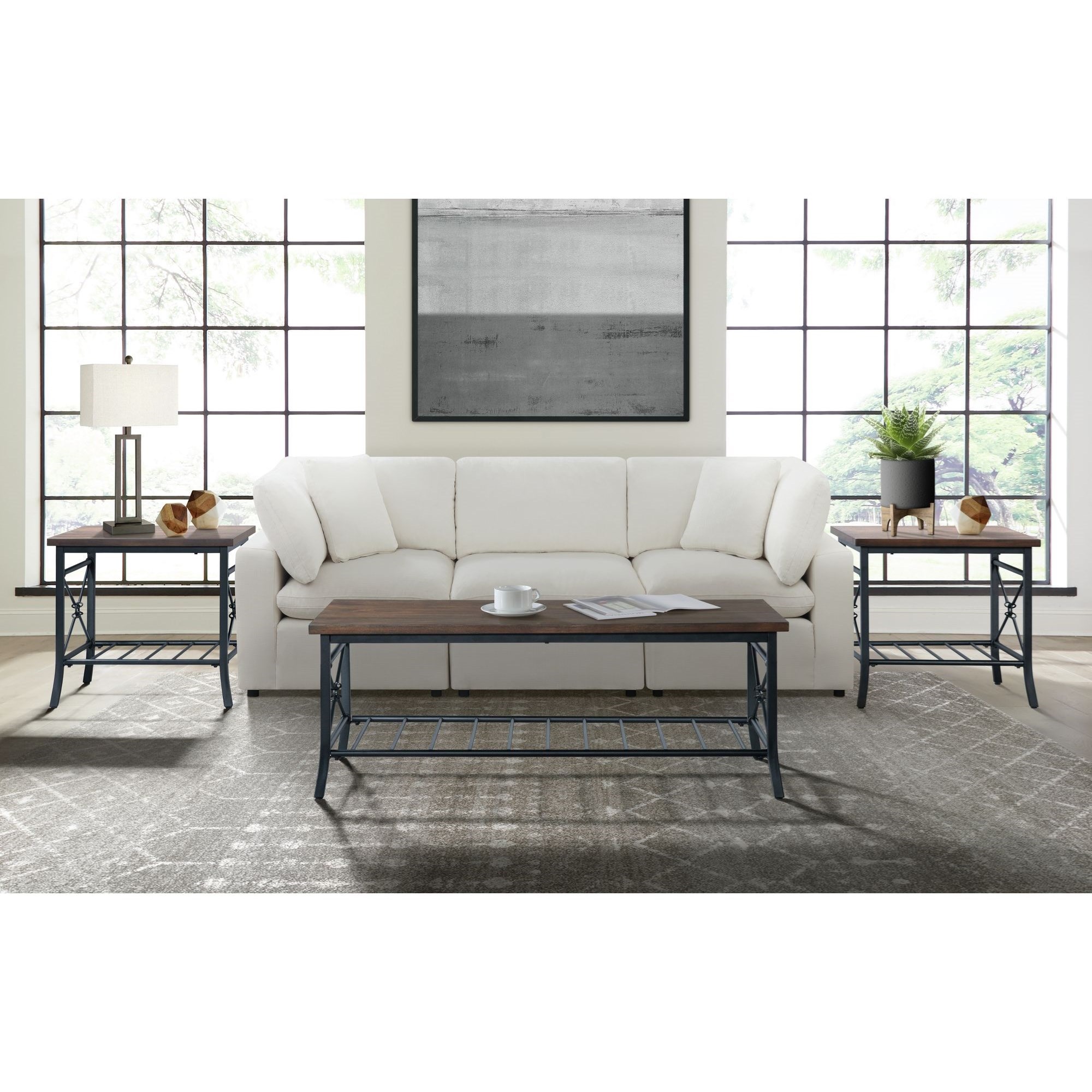 Elements International Mica 3-Pack Occasional Table Set