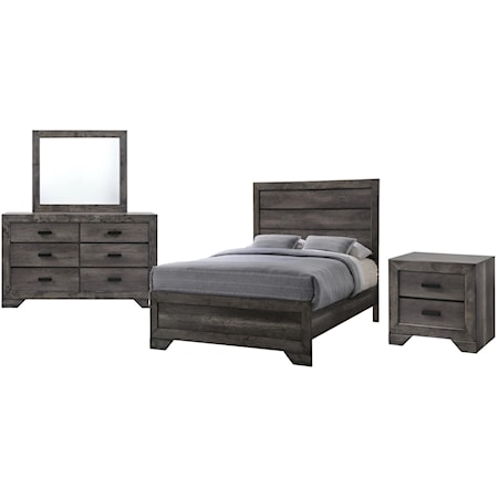 Queen Bed, Dresser, Mirror, Nightstand