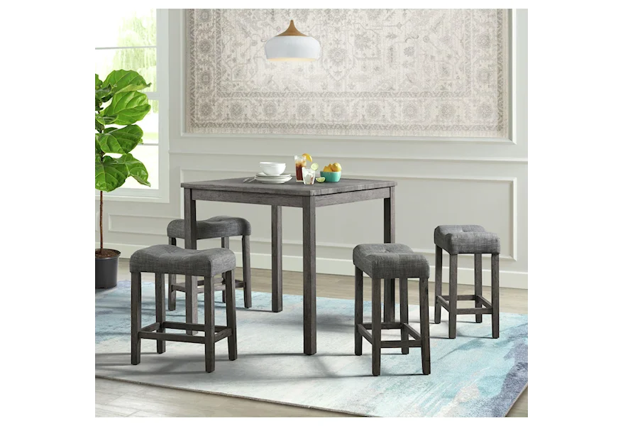 Oak Lawn 5 PIECE COUNTER HEIGHT DINING SET by Elements International at Household Furniture