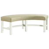 Round Bench with Upholstered Seat