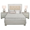 Elements International Platinum King Upholstered Bed