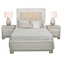 King Upholstered Bed with Mood Backlighting