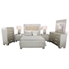 Elements International Platinum King Upholstered Bed