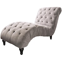 Shaped Chaise with Diamond Button Tufting
