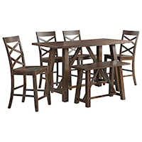 Rustic 6-Piece Pub Table Set
