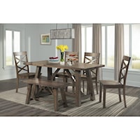 Rustic Six Piece Dining Set