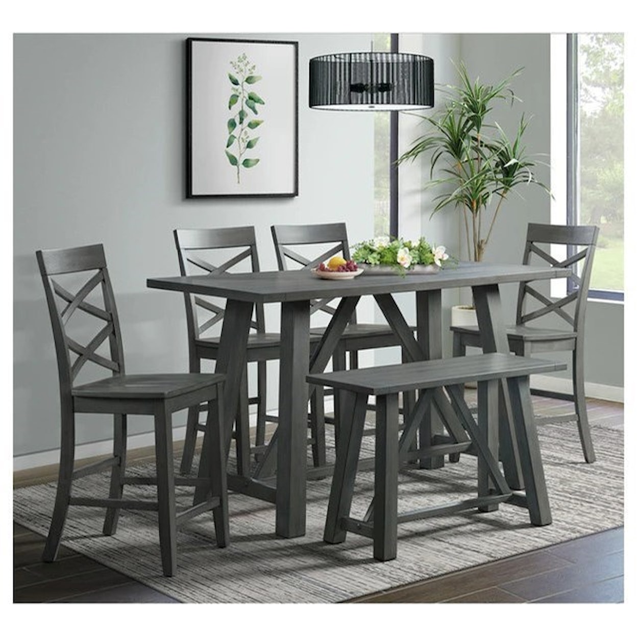 Elements International Renegade 6-Piece Pub Table Set