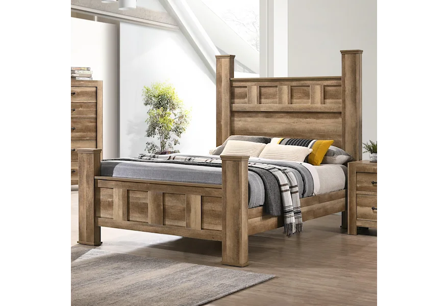 Salerno Queen Post Bed by Elements at Royal Furniture