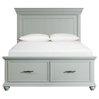 TRANSITIONAL QUEEN BED WITH STORAGE