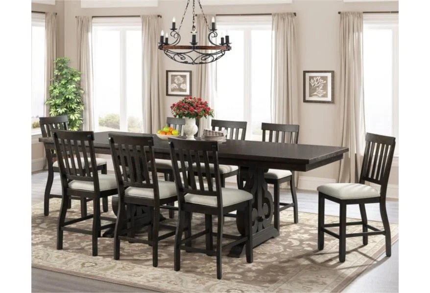 Stone 9 Piece Counter Height Dining Set by Elements International at Sam Levitz Furniture