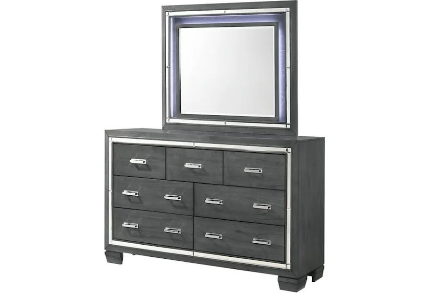 Titanium Dresser and Mirror Combo by Elements at Royal Furniture