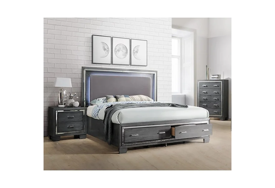 Titanium 3-Piece King Bedroom Group by Elements at Royal Furniture