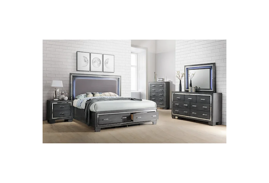 Titanium 5-Piece Queen Bedroom Group by Elements at Royal Furniture