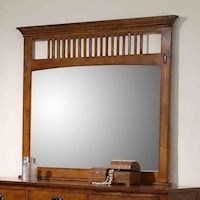 Mission Style Dresser Mirror with Slat Detail