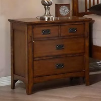 Mission Style Nightstand with Drawers