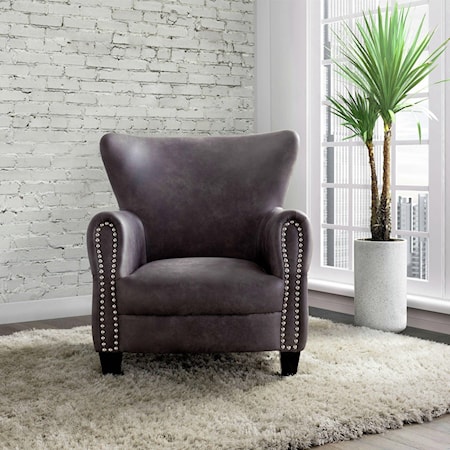 CHARCOAL ACCENT CHAIR