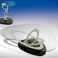 Glass Top Cocktail Table w/Sculptural Base