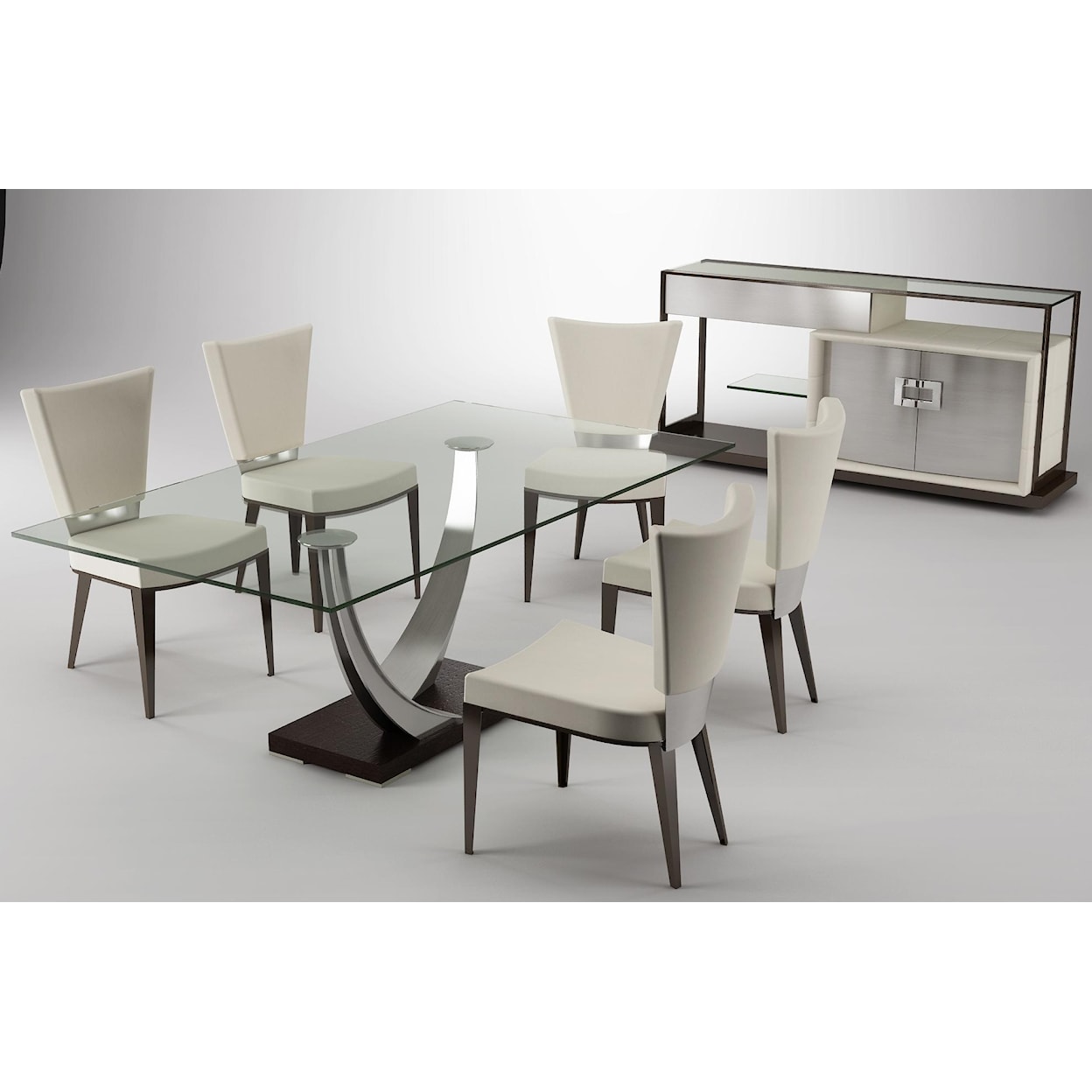 Elite Modern Modern Dining 6 Piece Table & Chair Set