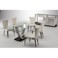 6 Piece Tangent Dining Table & Monroe Chair Set